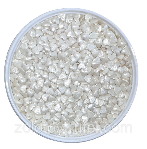 Декор серця перламутрові 7 мм, 25 г, фото 1