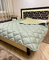 Одеяло зимнее холлофайбер размер евро 200*220 чехол микрофибра оливкового цвета