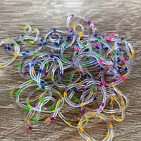Резинки для плетения браслетов прозрачные с разноцветными точками 50 штук