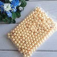 Перли Світло-жовтий штучний. 8 мм. Вага 100 грамів (приблизно 400 шт.)