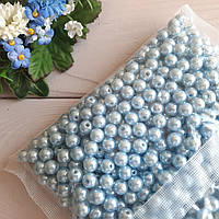 Перли Блакитні (незабудка) штучні. 8 мм. Вага 100 грамів (приблизно 400 шт.)