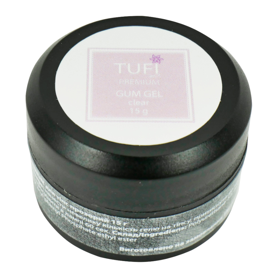 Гум-гель TUFI profi PREMIUM для тіпс прозорий 15 г