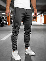 Чоловічі джоггери-карго утеплені графітові Denley