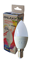 Светодиодная LED лампа Galaxy 6.5W 3000К Е14 свеча (теплый свет)