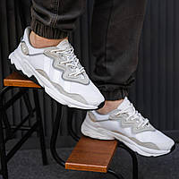 Мужские летние кроссовки Adidas Ozweego (белые) текстильные легкие спортивные качественные кроссы 2356 45