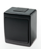 Вимикач BETA, одинарний IP44, чорний, (арт. D.3710WC)