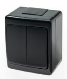 Вимикач BETA, подвійний IP44, чорний, (арт. D.3710W2C)