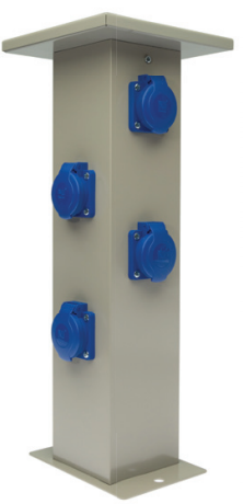 Розеточний блок в стовпчику великий 4 x 250V GZ16A IP44 Чорний PAWBOL алюміній (арт. B.18.DS03C-S) (арт. B.18.DS03C-S), фото 1