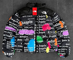 Куртка зимова в стилі The North Face колаба Palm Angels чорна