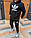 Костюм двонитка Lil hoodie+pants big logo чорний + носки в подарок, фото 3