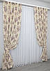 Комплект (1х2,7м) готових штор з тканини льон, колекція "Прованс", колір бежевий . Код 219ш 31-074, фото 3