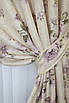 Комплект (1х2,7м) готових штор з тканини льон, колекція "Прованс", колір бежевий . Код 219ш 31-074, фото 4