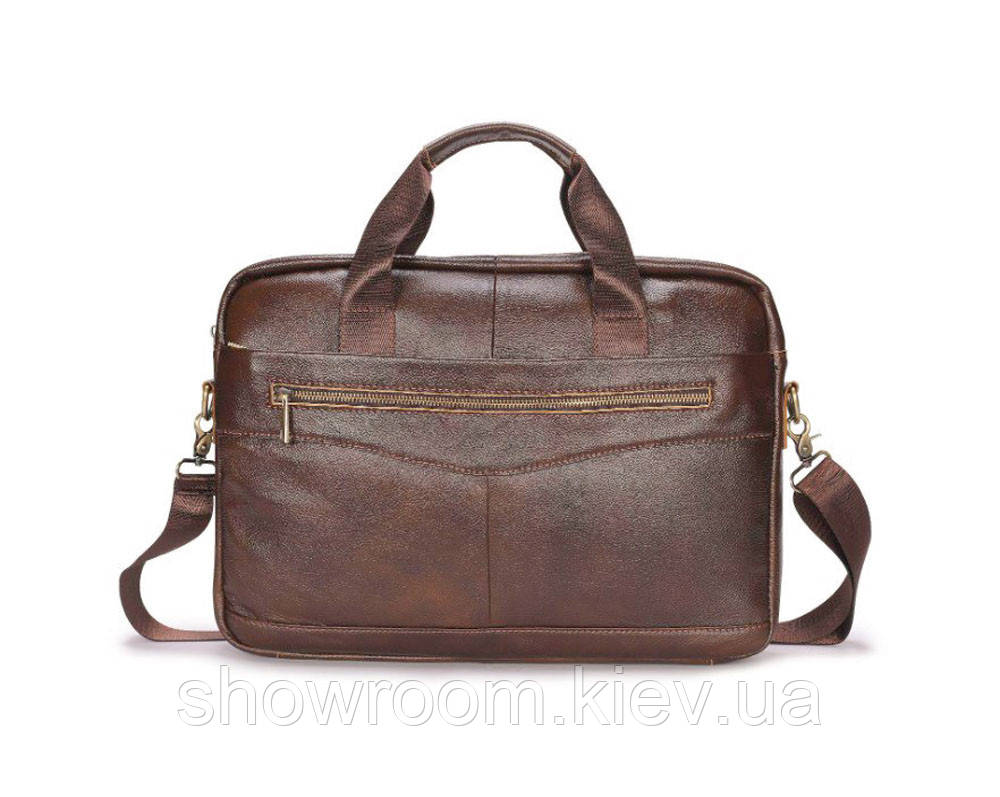 Чоловіча ділова шкіряна сумка для ноутбука Leather Collection (373) коричнева, фото 1