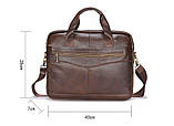 Чоловіча ділова шкіряна сумка для ноутбука Leather Collection (373) коричнева, фото 2