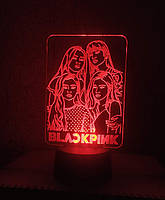 3d-светильник Black pink, 3д-ночник, несколько подсветок (на батарейке), подарок корейским фанатам