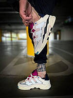 Мужские кроссовки Adidas Niteball Cream White/Pink Tint (бело-сиреневые с синим) стильные деми кроссы К3834