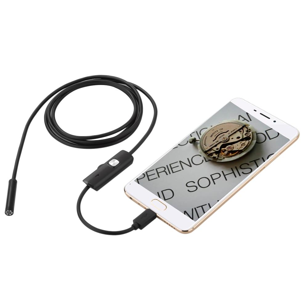 Камера эндоскоп с кабелем на 5 метров 7.3 мм USB / micro USB / TYPE C (мягкий провод) (5570) - фото 4 - id-p997603523