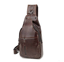 Чоловіча сумка на груди (слінг) Leather Collection (371) brown