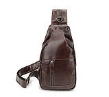 Чоловіча сумка на груди (слінг) Leather Collection (371) brown, фото 5