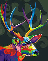 Картина по номерам "Разноцветный олень" 40×50 см