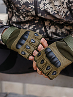 Тактические перчатки, перчатки армейские без пальцев Олива