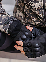 Тактические перчатки, армейские перчатки без пальцев Черные
