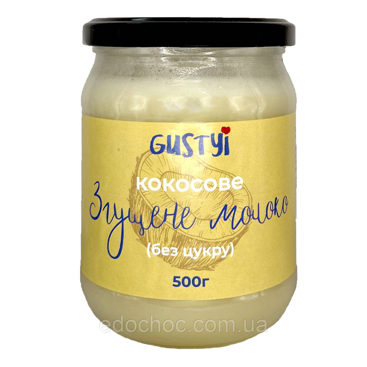 Кокосове згущене молоко, без цукру, ТМ Gustyi, 500г