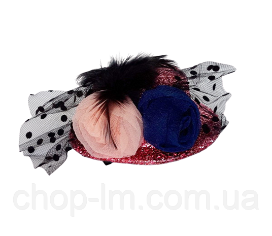 Капелюшок вечірня "Денс" ніжно-рожева