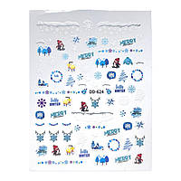 Слайд наліпки для дизайну нігтів "Новий рік" DD-624