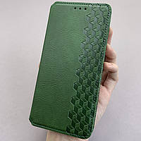 Чехол-книга для Samsung Galaxy A24 4G кожаная книжка c подставкой на телефон самсунг а24 4г зеленая rhm