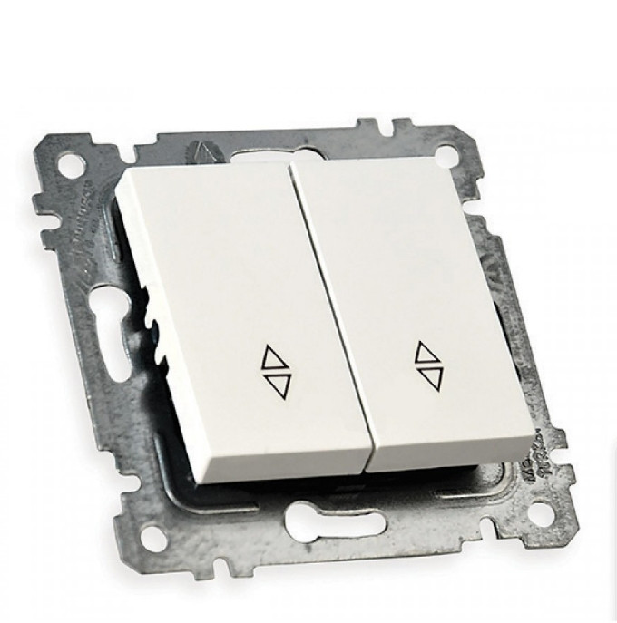 МЕXАНІЗМ ВИМИКАЧА 2 КЛ, ПРОXІДНИЙ, 10А, RITA, MUTLUSAN, БІЛИЙ, фото 1