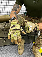 Перчатки тактические летние мультикам Военные штурмовые перчатки полнопалые