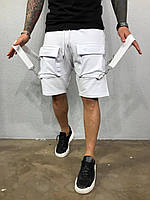 Мужские стильные трикотажные шорты (белые) ada2032 качественная повседневная одежда для парней тренд