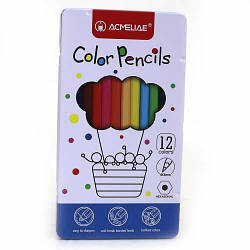 Кольорові олівці для малювання Acmeliae дерев 12 кол. 9800-12 шестигранні в мет. Коробці