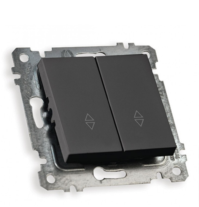 МЕXАНІЗМ ВИМИКАЧА 2 КЛ, ПРОXІДНИЙ, 10А, RITA, MUTLUSAN, ЧОРНИЙ, фото 1