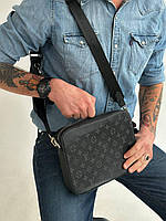 Мужская сумка 3в1 через плечо Луи Витон стильная сумка-почта Louis Vuitton crossbag black