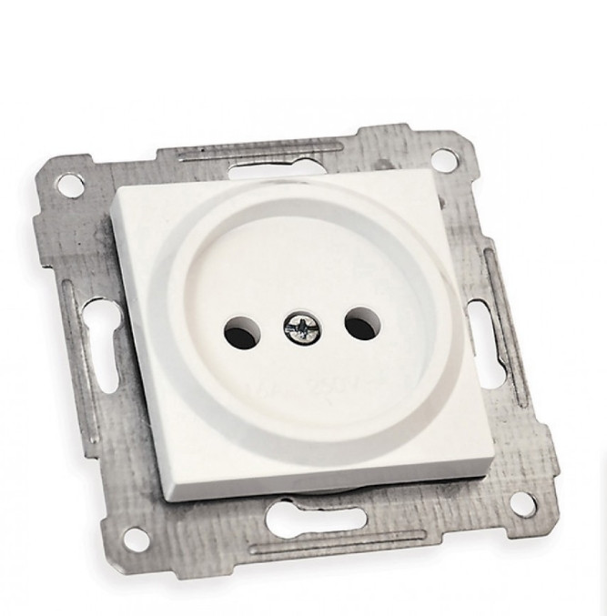 МЕXАНІЗМ РОЗЕТКИ БЕЗ ЗАЗЕМЛЕННЯ, 16А, "RITA", "MUTLUSAN", БІЛИЙ, фото 1