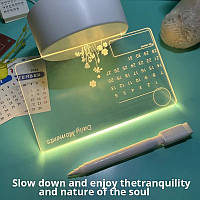 3D акриловая Светодиодная лампа-ночник, Доска для заметок с календарем, отличный подарок