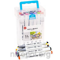 Набір скетч-маркерів 24 кольори DL-2019-24, у пластиковому боксі