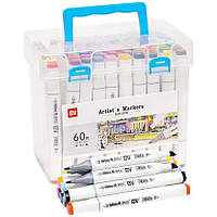 Набір скетч-маркерів 60 кольорів Art-Market 222-60, у пластиковому боксі