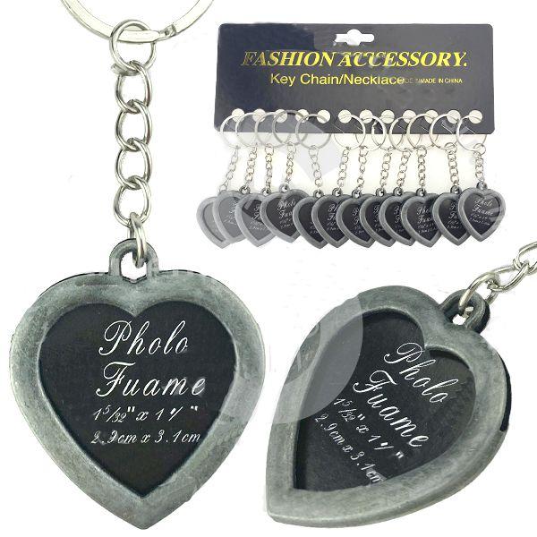 Брелок на ключі металевий Серце 12 шт, фото 1