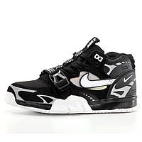 Мужские кроссовки Nike Air Trainer 1 SP Utility Black White Hologram Suede Reflective, найк аир трейнер 1 сп