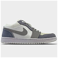 Женские кроссовки Nike Air Jordan 1 Retro Low Blue White, кожаные кроссовки найк аир джордан 1 ретро лов