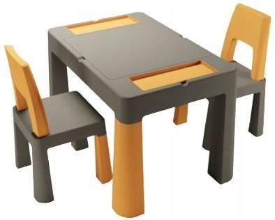 Комплект cтолик та два стільчика Multifun Teggi, Графітово-Гірчичиний