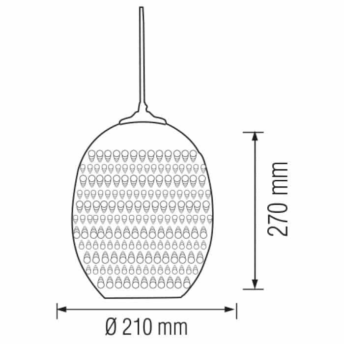 Світильник підвісний QUANTUM Е27 3D-ефект овальний хром HOROZ ELECTRIC 021-006-0002-010