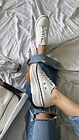 Женские кроссовки Run Low White (белые) стильные текстильные молодежные кеды на платформе No brand B035 тренд