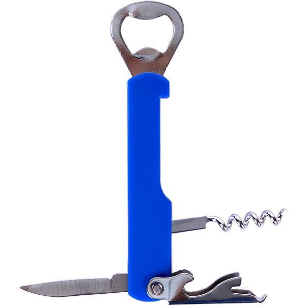 Кольорова відкривалка зі штопором та ножем 19*1,5*4 см X3-70 в упаковці 4 шт, фото 1