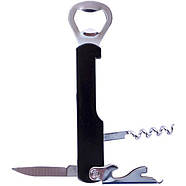 Кольорова відкривалка зі штопором та ножем 19*1,5*4 см X3-70 в упаковці 4 шт, фото 4