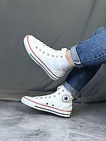 Женские высокие кеды Converse Chuck Taylor All Star Hi White (белые) модная повседневная обувь PD7548 тренд