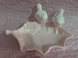 Керамічний органайзер "листик з пташками"